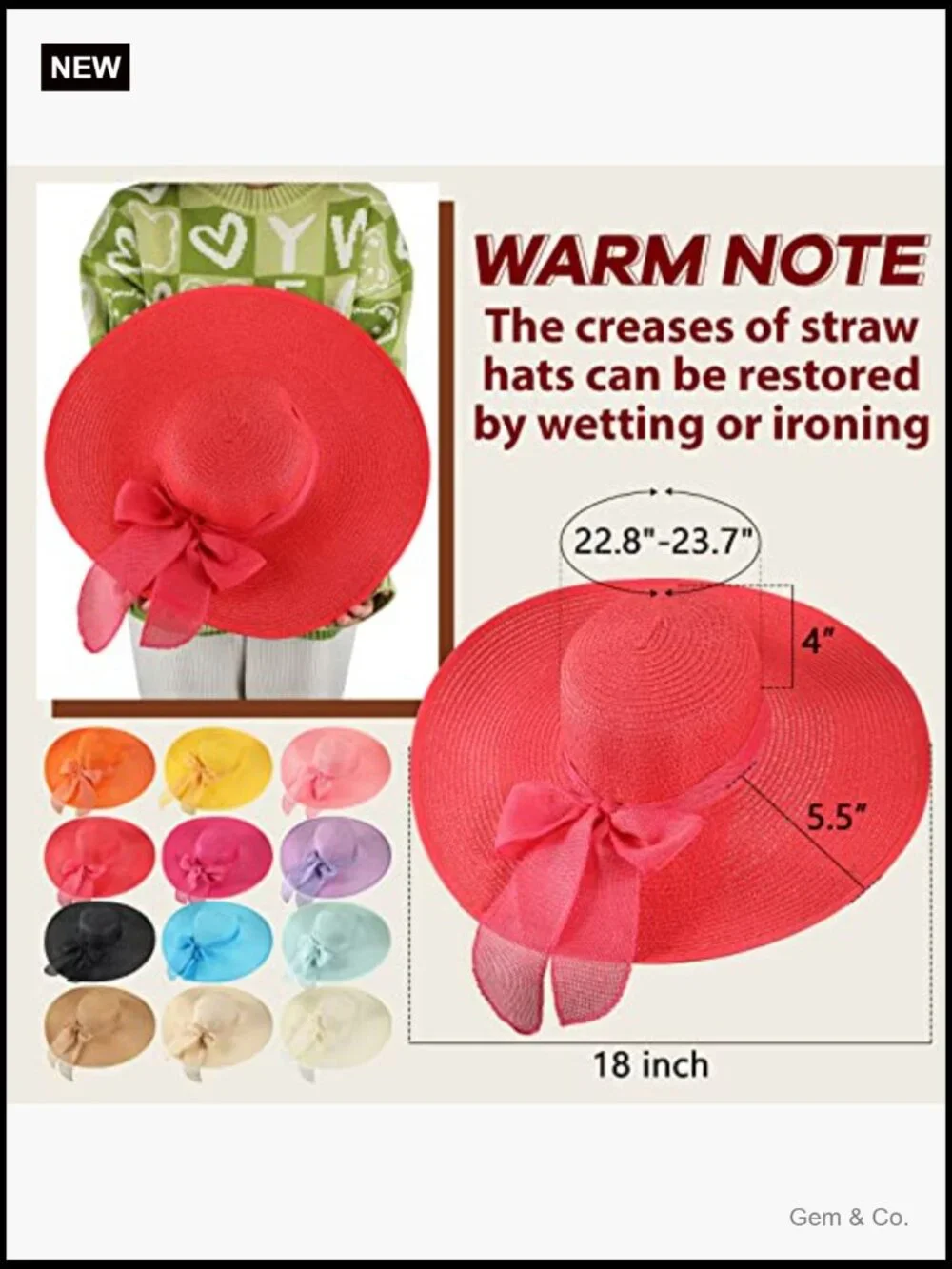 Wide Brim Straw Hats Floppy Sun Hat Set of 12 Foldable Panama Fedora for Beach